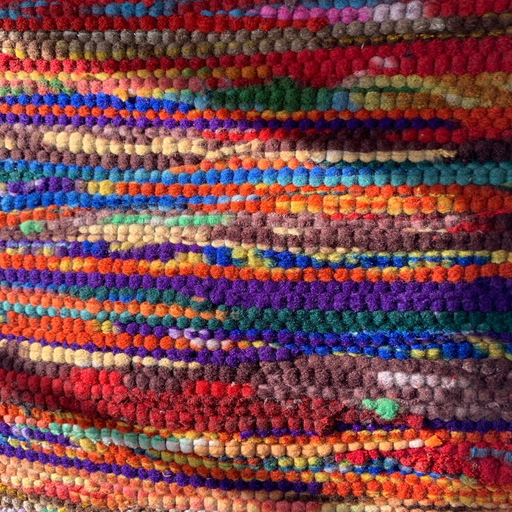 Colorful Indian Tapestry with Vintage Hanger - Picture 4 of 10